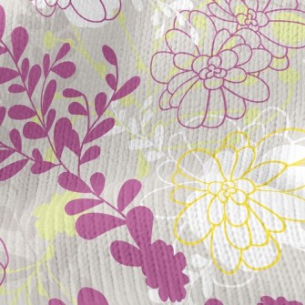 Elegant Purple Floral Stretch Jersey