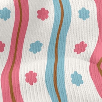 Small Flowers And Lines Stretch Jersey