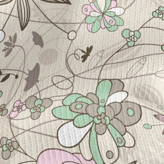 Elegant Rustic Floral Stretch Jersey