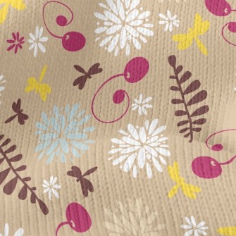 Elegant Flowers And Fruits Stretch Jersey