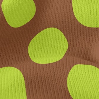 Trendy Mustard Green Dots Stretch Jersey