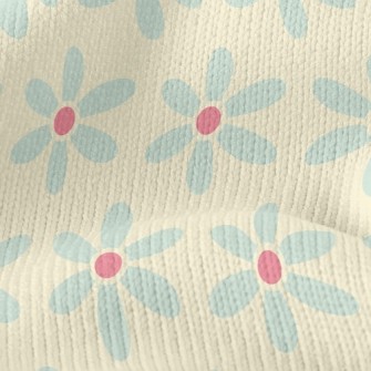 Polka Dot Blue Flower Stretch Jersey