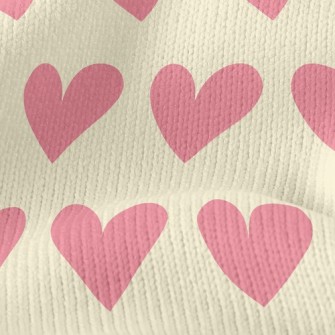 Simple Pink Heart Stretch Jersey