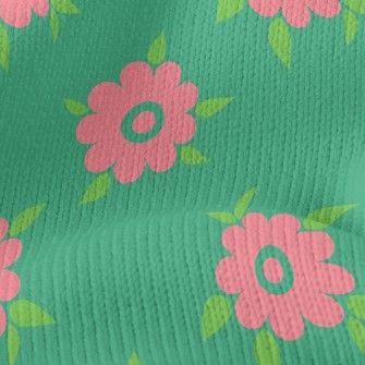Natural Pink Small Round Flowe Stretch Jersey