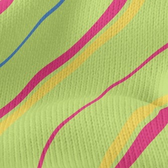 Green Diagonal Stripes Stretch Jersey