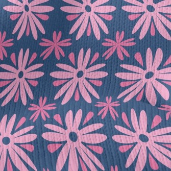 Playful Pink Flower Stretch Jersey