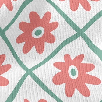 Flowers In Grid Stretch Jersey