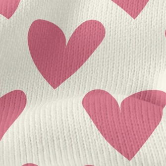 Simple Pink Heart Stretch Jersey