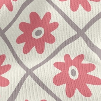 Checkered Red Flower Stretch Jersey