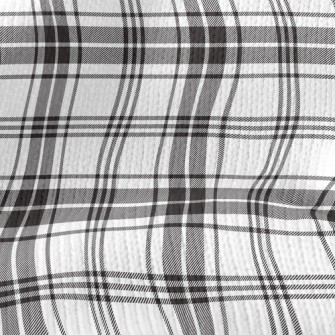 Black And White Plaid Pattern Stretch Jersey