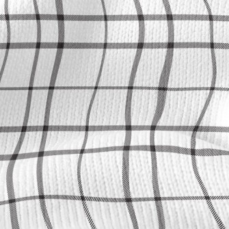 Black And White Plaid Pattern Stretch Jersey