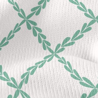 Grid Of Leaves Stretch Jersey