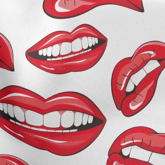 Charming Red Lips Lightweight Cotton Poplin