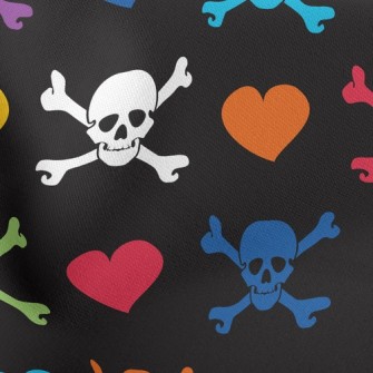 Bright Heart Skull Lightweight Cotton Poplin