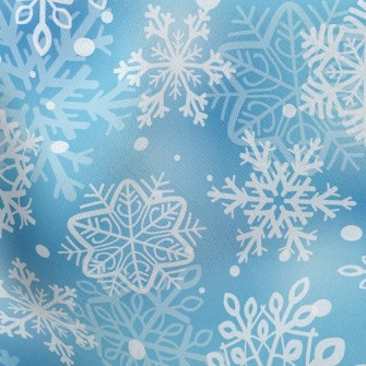Snowflakes Lightweight Cotton Poplin