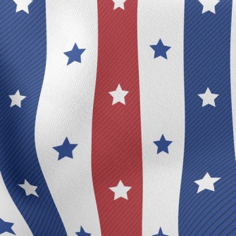 Striped Stars Lightweight Cotton Poplin