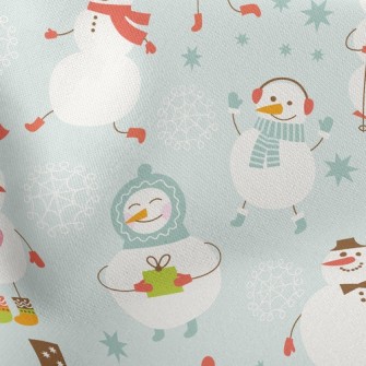 Snowman Is Busy Lightweight Cotton Poplin