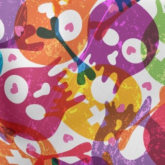 Colorful Seal Skull Lightweight Cotton Poplin