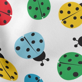Colorful Ladybug Lightweight Cotton Poplin