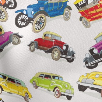 Retro Car Lightweight Cotton Poplin