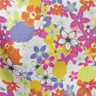 Delicate Blooming Flowers Lightweight Cotton Poplin