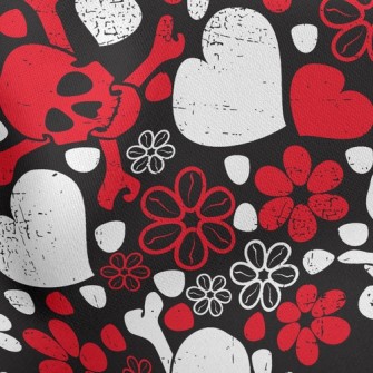 Love Flower Skull Lightweight Cotton Poplin