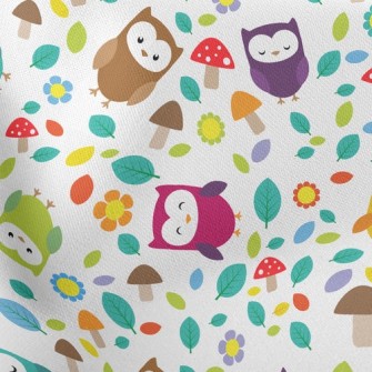 Playful Owl Lightweight Cotton Poplin