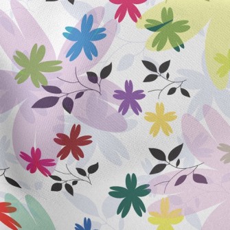 Colorful Flowers Lightweight Cotton Poplin