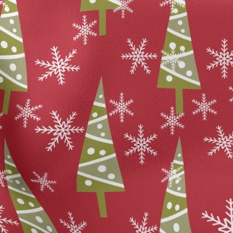 Snowflake Christmas Tree Lightweight Cotton Poplin