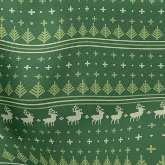 Christmas Elk Elements Lightweight Cotton Poplin