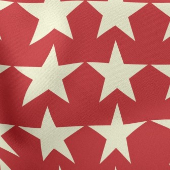 White Five-Pointed Star Lightweight Cotton Poplin