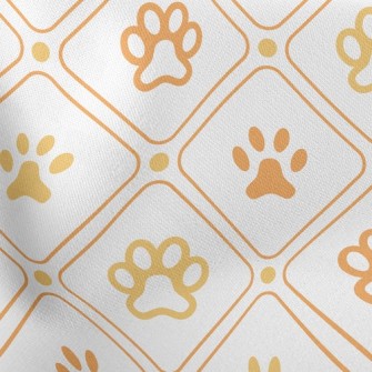 Checkered Dog Footprints Lightweight Cotton Poplin