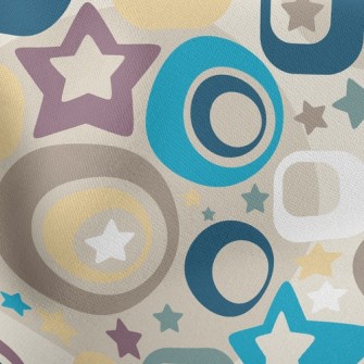 Colorful Stars And Dots Lightweight Cotton Poplin