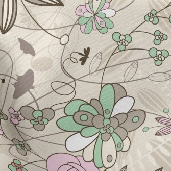 Elegant Rustic Floral Lightweight Cotton Poplin