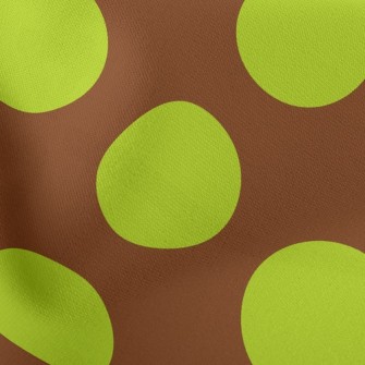 Trendy Mustard Green Dots Lightweight Cotton Poplin
