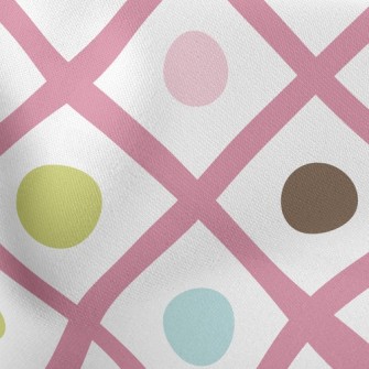 Colorful Lines Dots Lightweight Cotton Poplin