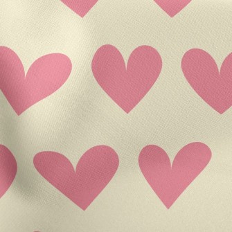 Simple Pink Heart Lightweight Cotton Poplin