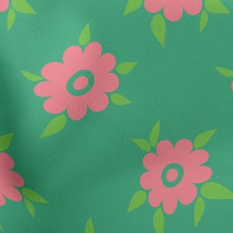 Natural Pink Small Round Flowe Lightweight Cotton Poplin