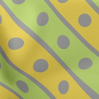 Dots Inside Diagonal Stripes Lightweight Cotton Poplin