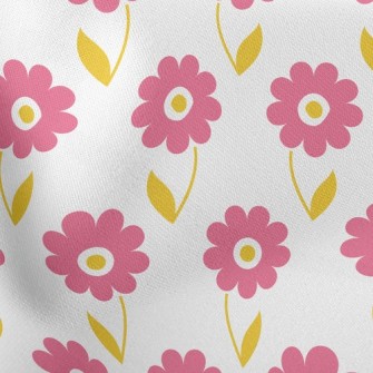 Elegant Pink Flowers Lightweight Cotton Poplin