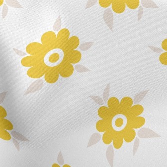Light Yellow Small Round Flowe Lightweight Cotton Poplin