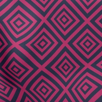 Pink Black Line Square Lightweight Cotton Poplin