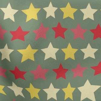 Christmas Color Stars Lightweight Cotton Poplin