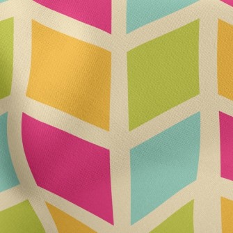 Colorful Mosaic Waves Lightweight Cotton Poplin