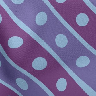 Double Purple Dotted Lines Lightweight Cotton Poplin