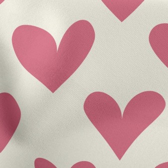 Simple Pink Heart Lightweight Cotton Poplin