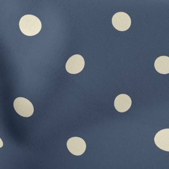 Classic Navy Polka Dots Lightweight Cotton Poplin