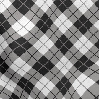 Black And White Gray Line Squa Lightweight Cotton Poplin