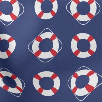 Red And White Lifebuoy Lightweight Cotton Poplin