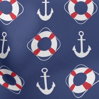 Life Buoy And Anchor Lightweight Cotton Poplin